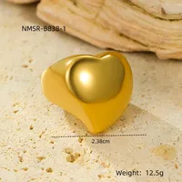 Classic Style Heart Shape 304 Stainless Steel Women's Adjustable Ring Charm Rings Open Rings sku image 21