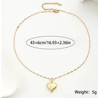 304 Stainless Steel Copper Heart Shape Pendant Necklace main image 2