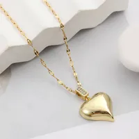 304 Stainless Steel Copper Heart Shape Pendant Necklace main image 3