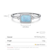14K Gold Plated Rhodium Plated Sterling Silver Opal Geometric Rings main image 2