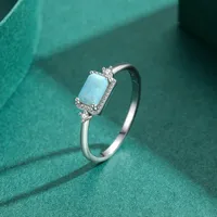14K Gold Plated Rhodium Plated Sterling Silver Opal Geometric Rings main image 6