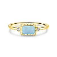 14K Gold Plated Rhodium Plated Sterling Silver Opal Geometric Rings sku image 2