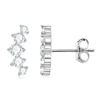 1 Pair 925 Sterling Silver Moissanite GRA Certificate Geometric Ear Studs sku image 1