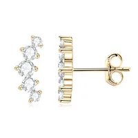 1 Pair 925 Sterling Silver Moissanite GRA Certificate Geometric Ear Studs sku image 6