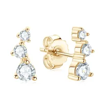 1 Pair 925 Sterling Silver Moissanite GRA Certificate Geometric Ear Studs sku image 3
