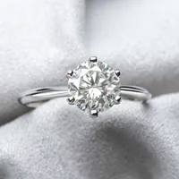 925 Sterling Silver Moissanite Geometric Rings main image 2