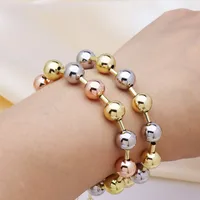 Copper 18K Gold Plated Beaded Plating Round Bracelets main image 1