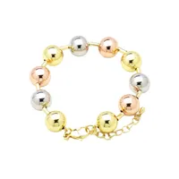 Copper 18K Gold Plated Beaded Plating Round Bracelets main image 7