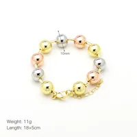 Copper 18K Gold Plated Beaded Plating Round Bracelets sku image 2
