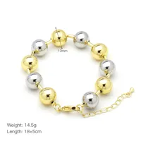 Copper 18K Gold Plated Beaded Plating Round Bracelets sku image 4