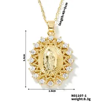 Wholesale Jewelry Vintage Style Classic Style Human Geometric Round 304 Stainless Steel Copper Zircon K Gold Plated Inlay Pendant Necklace sku image 17