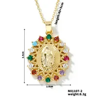 Wholesale Jewelry Vintage Style Classic Style Human Geometric Round 304 Stainless Steel Copper Zircon K Gold Plated Inlay Pendant Necklace sku image 18