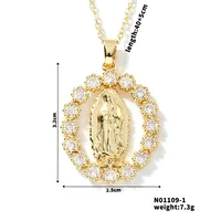 Wholesale Jewelry Vintage Style Classic Style Human Geometric Round 304 Stainless Steel Copper Zircon K Gold Plated Inlay Pendant Necklace sku image 19
