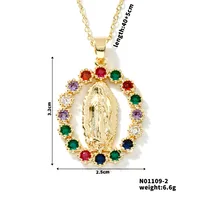 Wholesale Jewelry Vintage Style Classic Style Human Geometric Round 304 Stainless Steel Copper Zircon K Gold Plated Inlay Pendant Necklace sku image 25