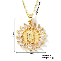 Wholesale Jewelry Vintage Style Classic Style Human Geometric Round 304 Stainless Steel Copper Zircon K Gold Plated Inlay Pendant Necklace sku image 29