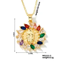 Wholesale Jewelry Vintage Style Classic Style Human Geometric Round 304 Stainless Steel Copper Zircon K Gold Plated Inlay Pendant Necklace sku image 30