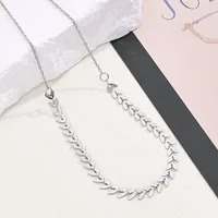 Wholesale Jewelry Casual Modern Style Simple Style Leaves Oval Heart Shape 304 Stainless Steel Handmade Polishing Jewelry Set main image 3