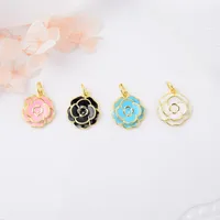Copper Plating 18K Color-Retaining Glossy Dripping Rose Pendant Necklace main image 1