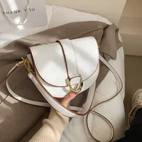Women's Small Pu Leather Solid Color Streetwear Shell Magnetic Buckle Shoulder Bag Crossbody Bag sku image 1