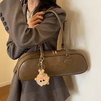 Women's Large Pu Leather Solid Color Streetwear Pillow Shape Zipper Shoulder Bag main image 2