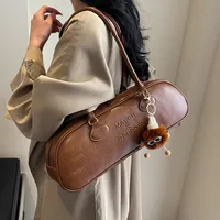 Women's Large Pu Leather Solid Color Streetwear Pillow Shape Zipper Shoulder Bag main image 3