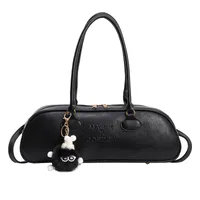 Women's Large Pu Leather Solid Color Streetwear Pillow Shape Zipper Shoulder Bag main image 4
