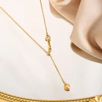 Wholesale Jewelry Elegant Glam Heart Shape Titanium Steel 18K Gold Plated Pendant Necklace main image 4