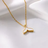 304 Stainless Steel 18K Gold Plated Starfish Shell Pendant Necklace sku image 4