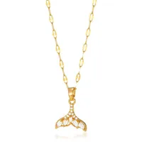 304 Stainless Steel 18K Gold Plated Starfish Shell Pendant Necklace sku image 12