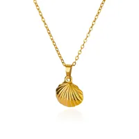 304 Stainless Steel 18K Gold Plated Starfish Shell Pendant Necklace sku image 8