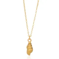 304 Stainless Steel 18K Gold Plated Starfish Shell Pendant Necklace sku image 3