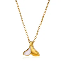 304 Stainless Steel 18K Gold Plated Starfish Shell Pendant Necklace sku image 11