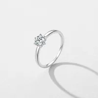 Rhodium Plated 925 Sterling Silver Zircon Round Rings main image 5