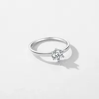 Rhodium Plated 925 Sterling Silver Zircon Round Rings main image video