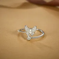 Fine Jewelry Finger Rings Ladies Butterfly 925 Sterling Silver Animal Diamond Rings Moissanite Ring main image 1