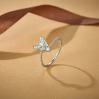 Fine Jewelry Finger Rings Ladies Butterfly 925 Sterling Silver Animal Diamond Rings Moissanite Ring main image 5