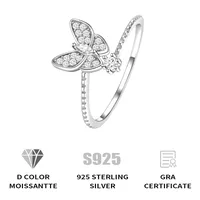 Fine Jewelry Finger Rings Ladies Butterfly 925 Sterling Silver Animal Diamond Rings Moissanite Ring main image 3