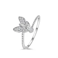 Fine Jewelry Finger Rings Ladies Butterfly 925 Sterling Silver Animal Diamond Rings Moissanite Ring sku image 3