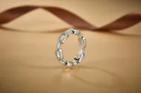HipHop 925 Sterling Silver Unisex Eternity Cuban Ring Iced Out GRA Certified D Color VVS1 Moissanite Diamond Ringsfor Men Women main image 2