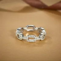 HipHop 925 Sterling Silver Unisex Eternity Cuban Ring Iced Out GRA Certified D Color VVS1 Moissanite Diamond Ringsfor Men Women main image 1