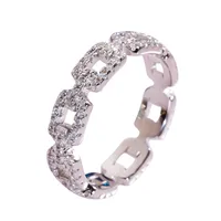 HipHop 925 Sterling Silver Unisex Eternity Cuban Ring Iced Out GRA Certified D Color VVS1 Moissanite Diamond Ringsfor Men Women sku image 4