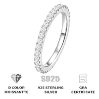 925 Sterling Silver Jewelry Radiant Moissanite Eternity Ring 925 Sterling Silver Moissanite Wedding Rings For Women Men main image 5
