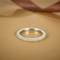 925 Sterling Silver Jewelry Radiant Moissanite Eternity Ring 925 Sterling Silver Moissanite Wedding Rings For Women Men main image 3