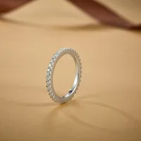 925 Sterling Silver Jewelry Radiant Moissanite Eternity Ring 925 Sterling Silver Moissanite Wedding Rings For Women Men main image 1