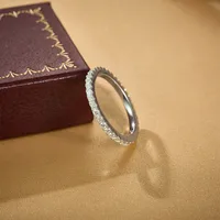 925 Sterling Silver Jewelry Radiant Moissanite Eternity Ring 925 Sterling Silver Moissanite Wedding Rings For Women Men main image 2