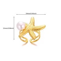 Wholesale Jewelry Elegant Luxurious Simple Style Starfish 304 Stainless Steel Open Rings sku image 1