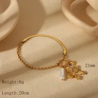Wholesale Jewelry Vintage Style Commute Eight-pointed Stars Flower 304 Stainless Steel Shell 18K Gold Plated Inlay Jewelry Set main image 5