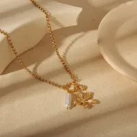 Wholesale Jewelry Vintage Style Commute Eight-pointed Stars Flower 304 Stainless Steel Shell 18K Gold Plated Inlay Jewelry Set main image 2