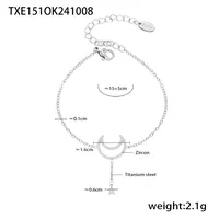 Wholesale Jewelry Elegant Luxurious Vacation Moon Titanium Steel Rhinestones 18K Gold Plated Plating Jewelry Set sku image 2