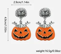 1 Pair Casual Simple Style Streetwear Geometric Pumpkin Enamel Alloy Drop Earrings main image 2